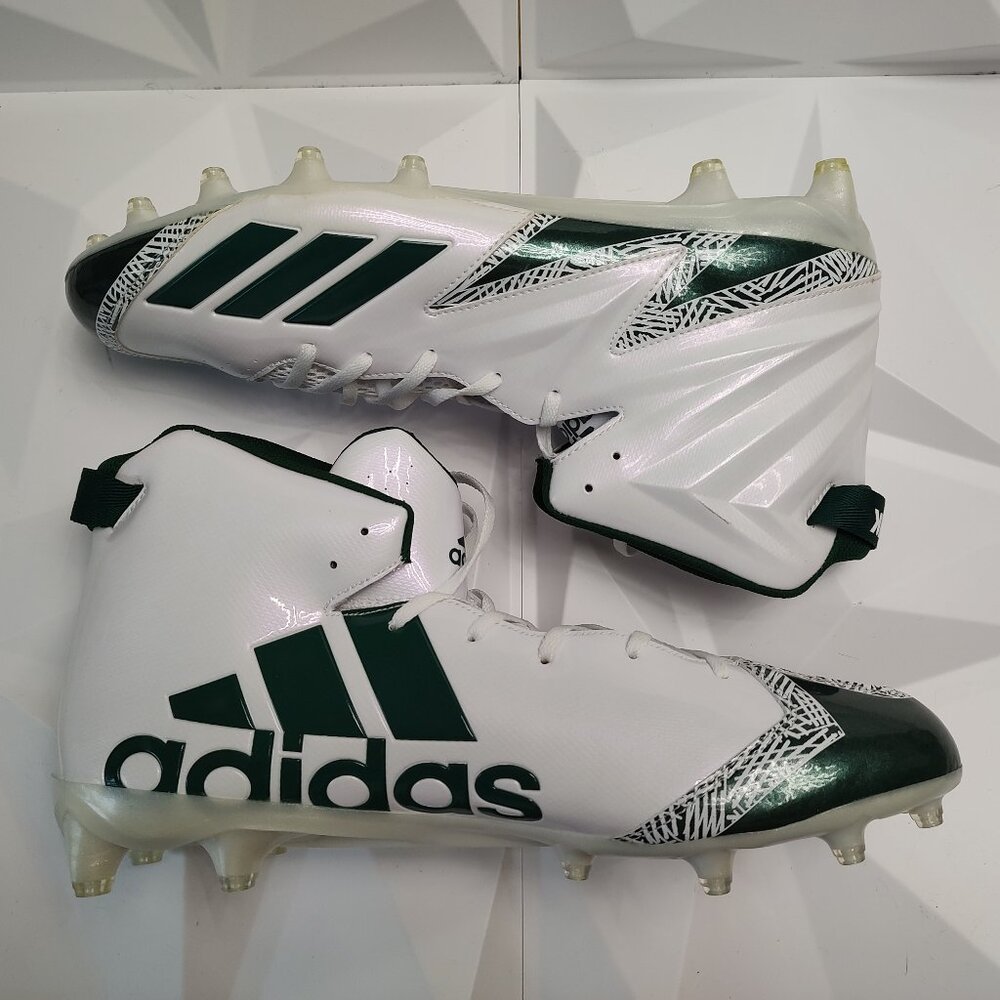 Adidas Mens Football Cleats 16 White Green Shoe Lacrosse Freak X Carbon High